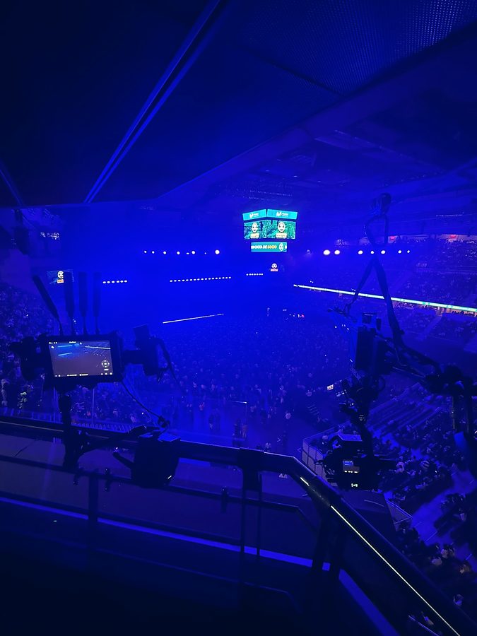 Cablecam Linecam montado en el Movistar Arena