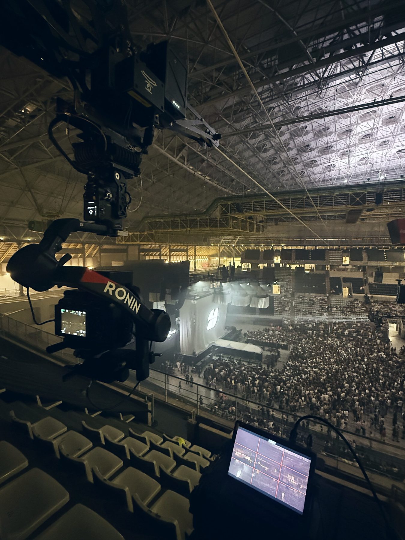 Cablecam Linecam con Ronin en el Palau Sant Jordi