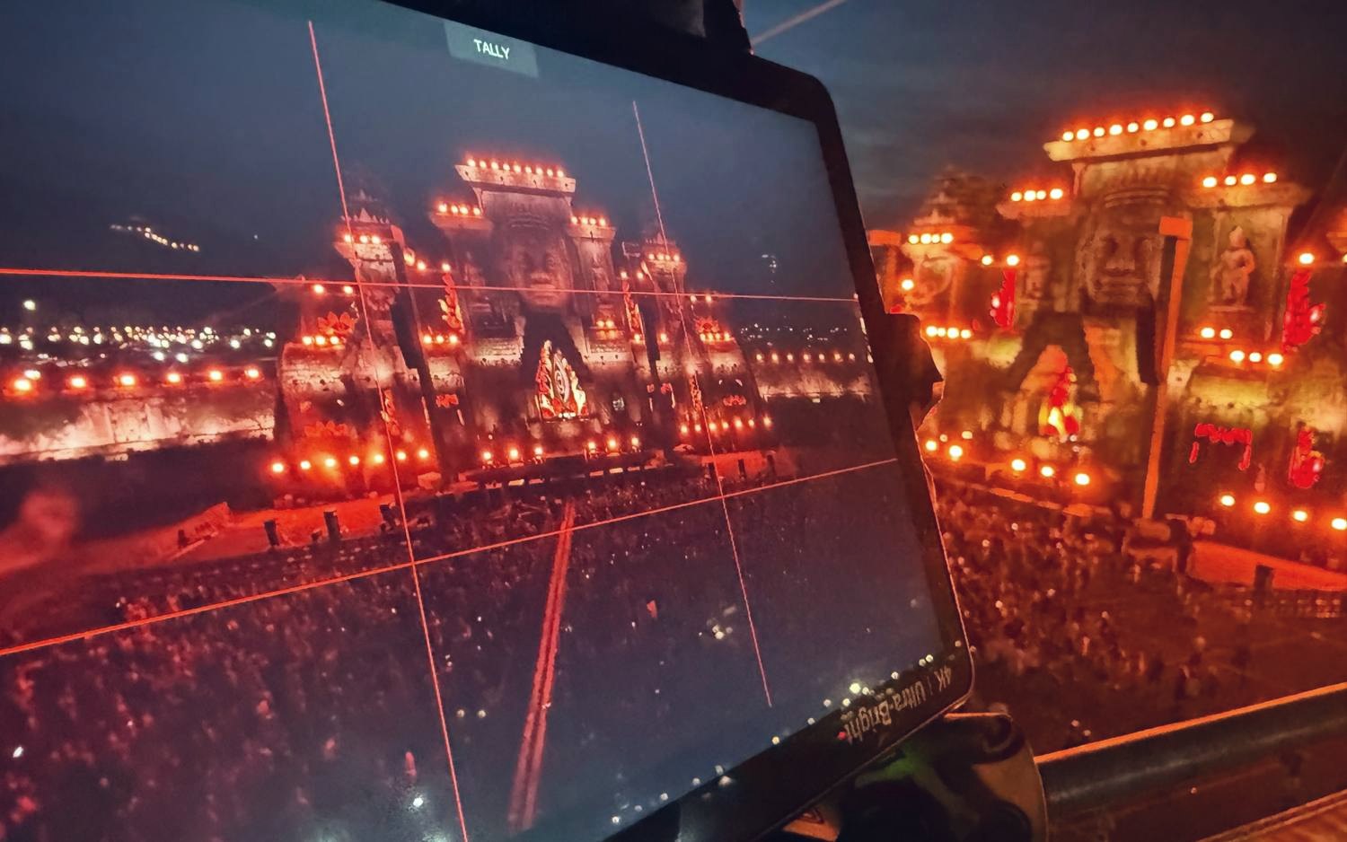 Linecam live production monitor showing the programme feed from a festival stage