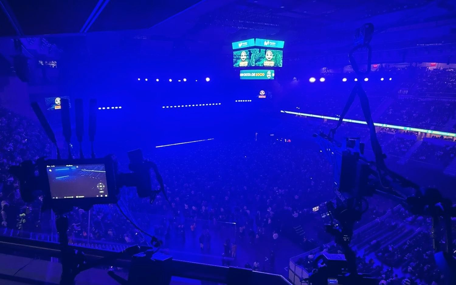 Linecam live production in an indoor arena, where a drone can't fly
